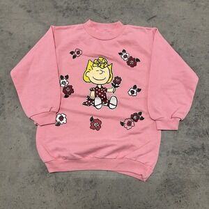 Vintage 1980's‎ Peanuts Charlie Brown Sally Floral Pink Sweatshirt Kids